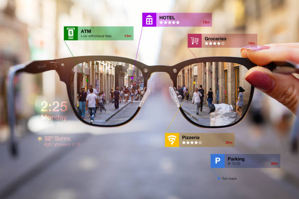 augmented reality glasses stock photo